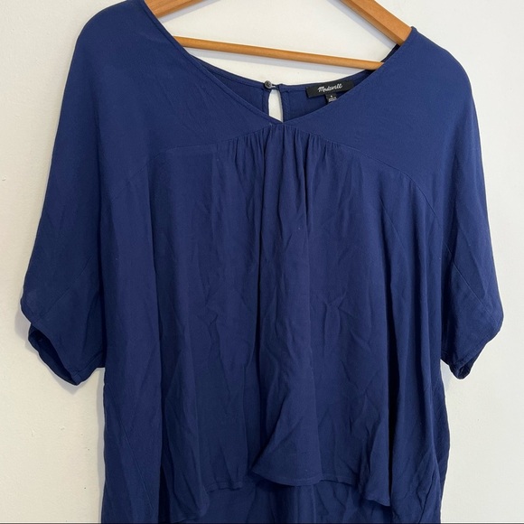 Madewell Blue Dolman Sleeve V Neck Blouse Womens Size Small - Picture 7 of 11